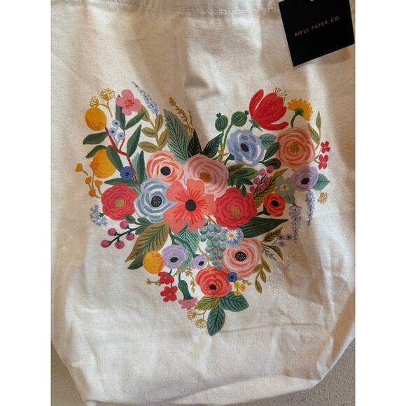 NWT Rifle Paper Co. 100% Cotton Tote - Picture 2 of 4